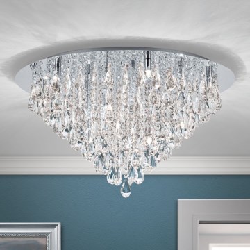 Krištáľové stropné svietidlo CELESTE 12xG9/40W/230V pr. 75 cm lesklý chróm