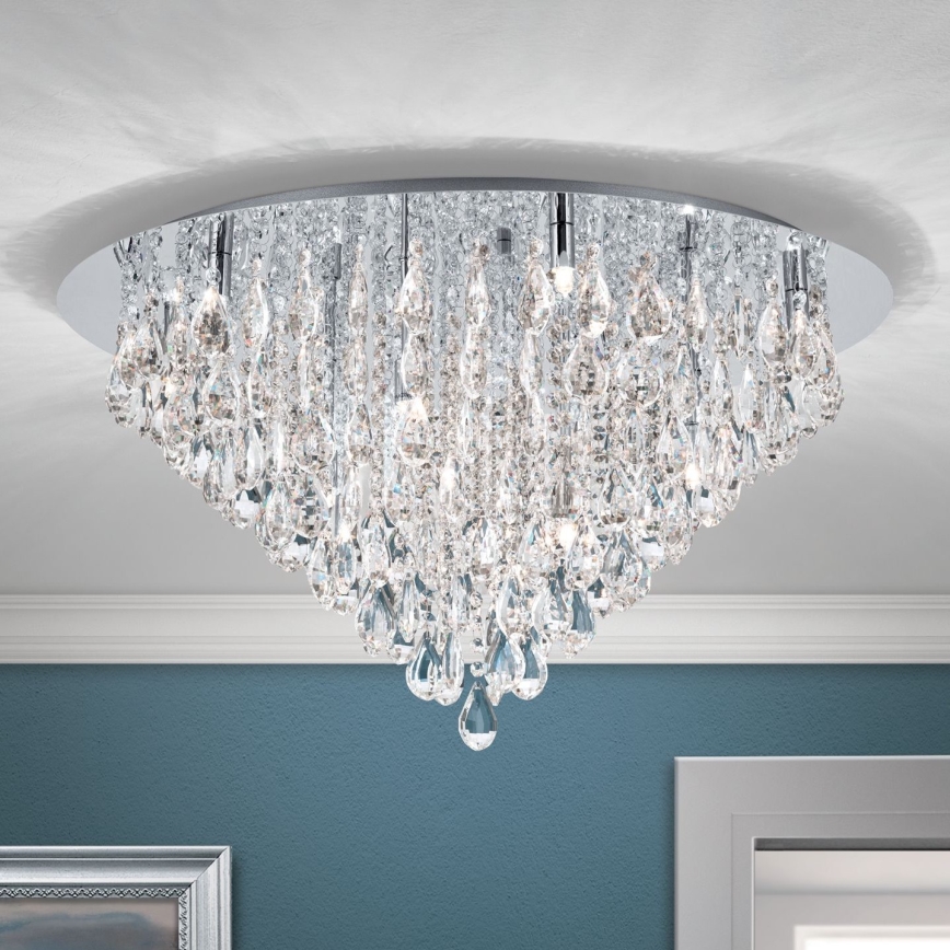 Krištáľové stropné svietidlo CELESTE 12xG9/40W/230V pr. 75 cm lesklý chróm