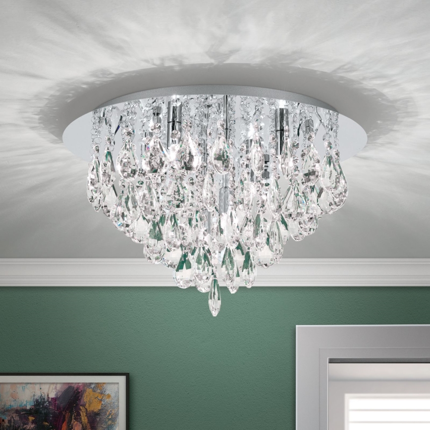 Krištáľové stropné svietidlo CELESTE 6xG9/40W/230V pr. 45 cm lesklý chróm