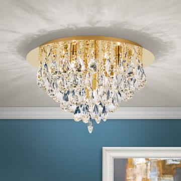 Krištáľové stropné svietidlo CELESTE 6xG9/40W/230V pr. 45 cm zlatá