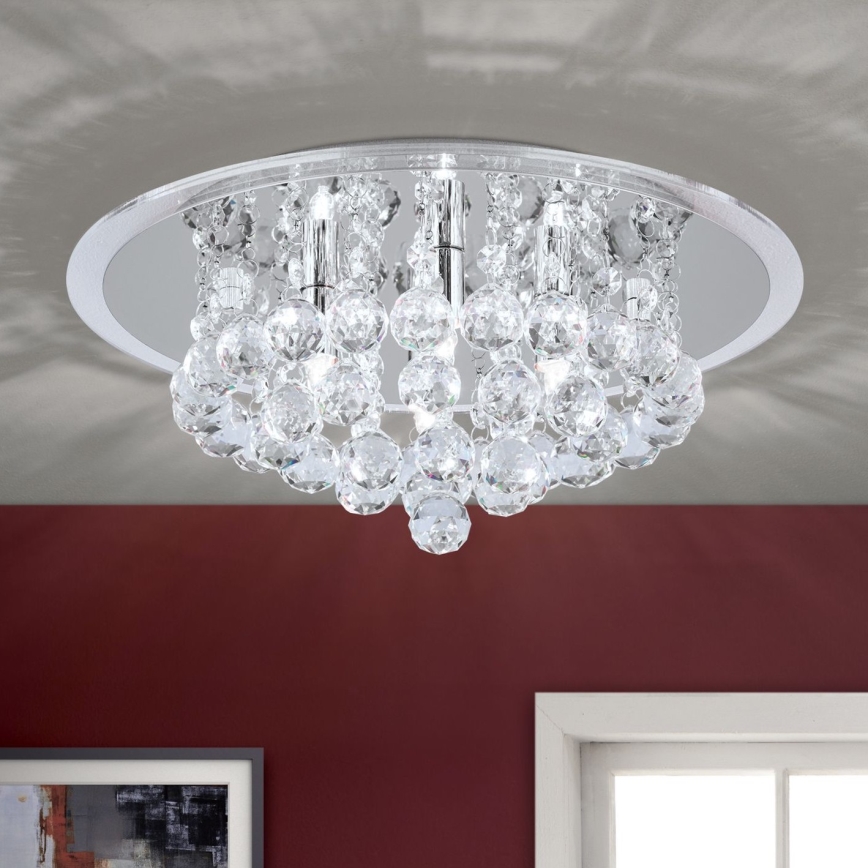 Krištáľové stropné svietidlo GLORIA 4xG9/40W/230V pr. 38 cm číra/lesklý chróm