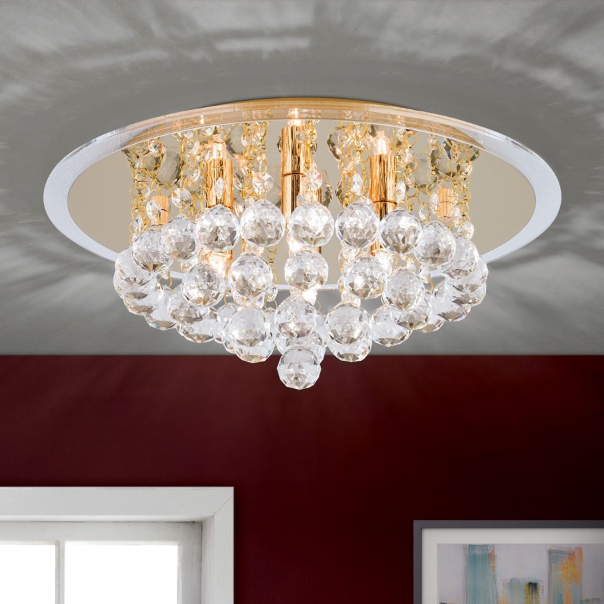 Krištáľové stropné svietidlo GLORIA 4xG9/40W/230V pr. 38 cm zlatá