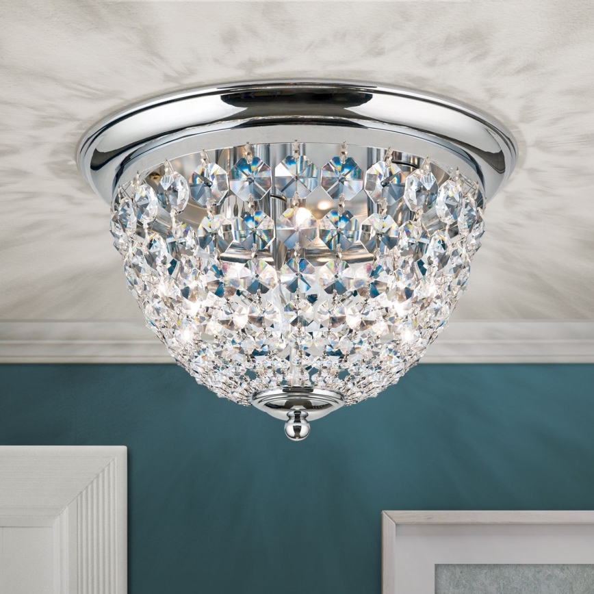 Krištáľové stropné svietidlo PLAFOND 3xE27/40W/230V pr. 35 cm lesklý chróm