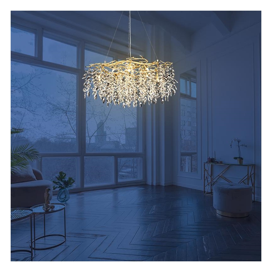 Krištáľový luster na lanku 12xG9/40W/230V zlatá