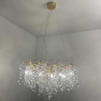 Krištáľový luster na lanku 12xG9/40W/230V zlatá