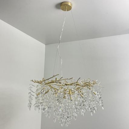 Krištáľový luster na lanku 12xG9/40W/230V zlatá
