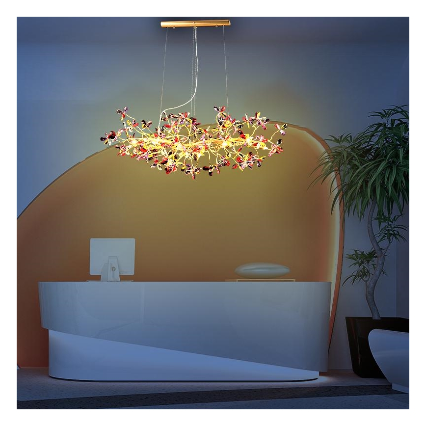Krištáľový luster na lanku 13xG9/40W/230V pestrofarebná
