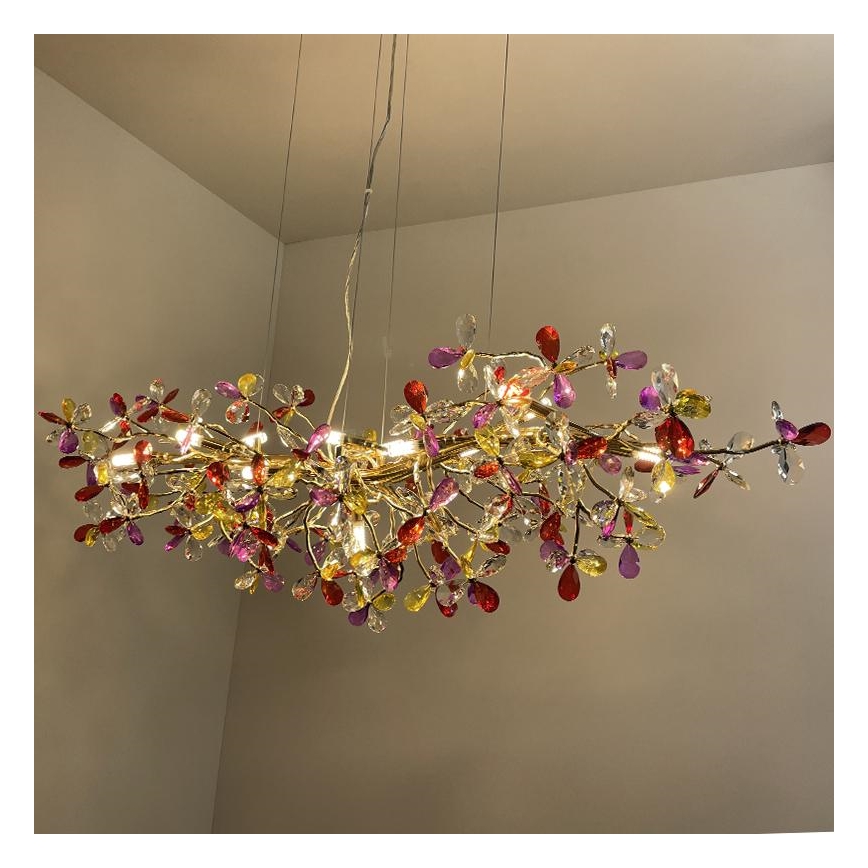 Krištáľový luster na lanku 13xG9/40W/230V pestrofarebná