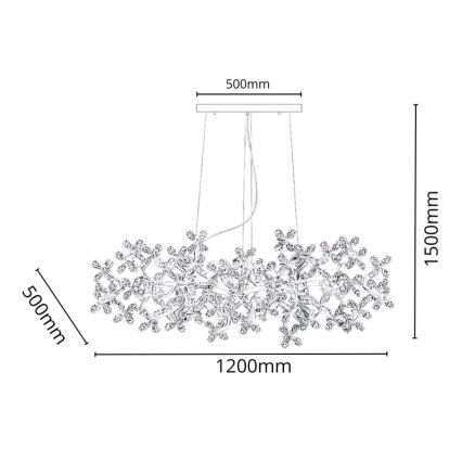 Krištáľový luster na lanku 13xG9/40W/230V pestrofarebná