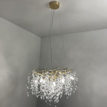 Krištáľový luster na lanku 9xG9/40W/230V zlatá