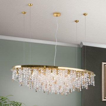 Krištáľový luster na lanku CRYSTALRIVER 21xG9/40W/230V zlatá