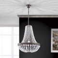 Krištáľový luster na reťazi ARILA 3xE27/60W/230V pr. 40 cm hnedá/patina