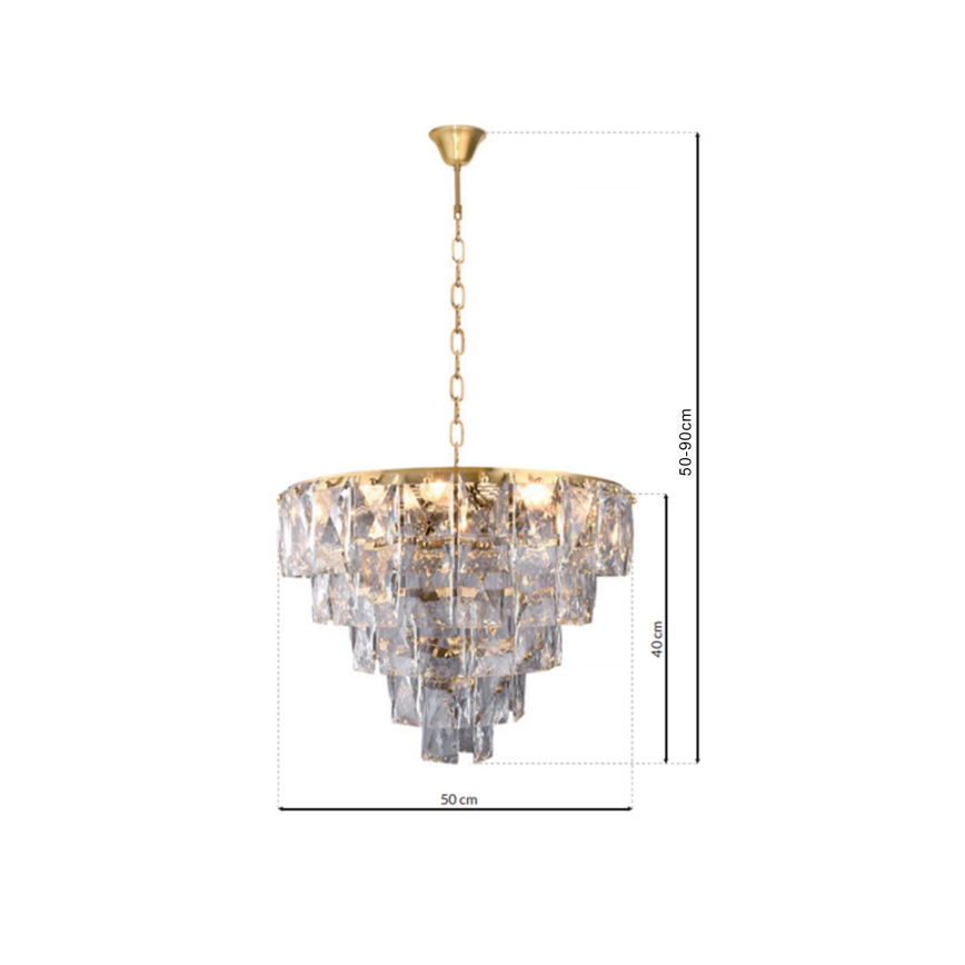 Krištáľový luster na reťazi CHELSEA 6xE14/40W/230V