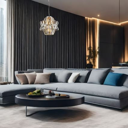 Krištáľový luster na reťazi CROWN 4xE14/40W/230V lesklý chróm