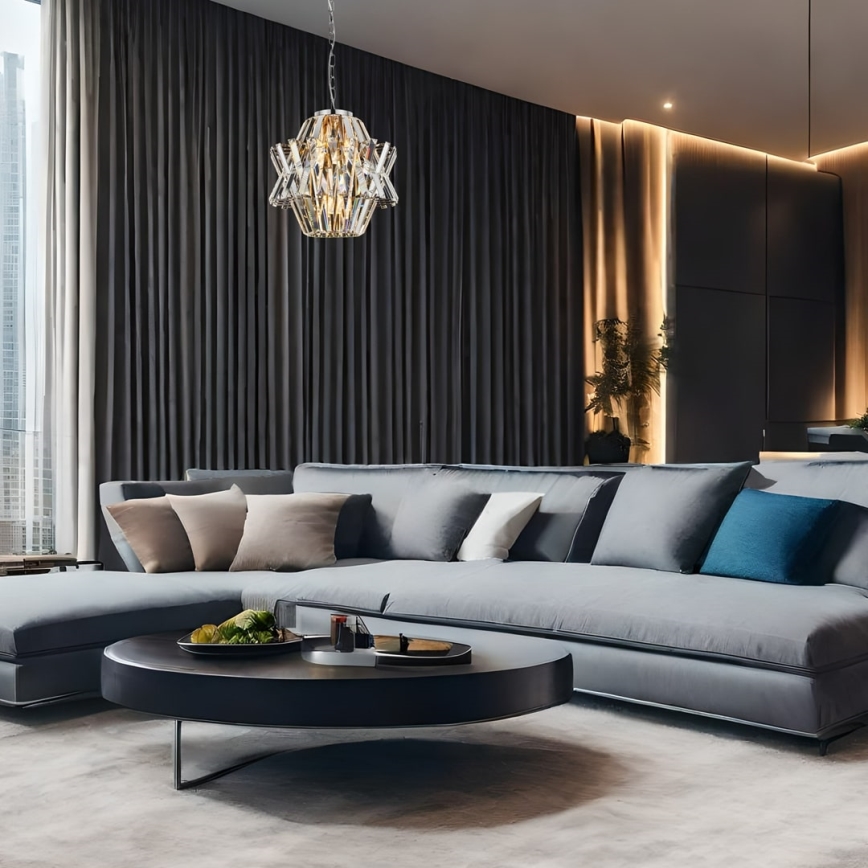 Krištáľový luster na reťazi CROWN 4xE14/40W/230V lesklý chróm