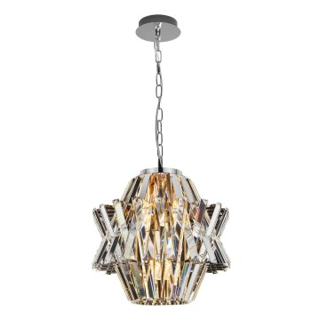 Krištáľový luster na reťazi CROWN 4xE14/40W/230V lesklý chróm
