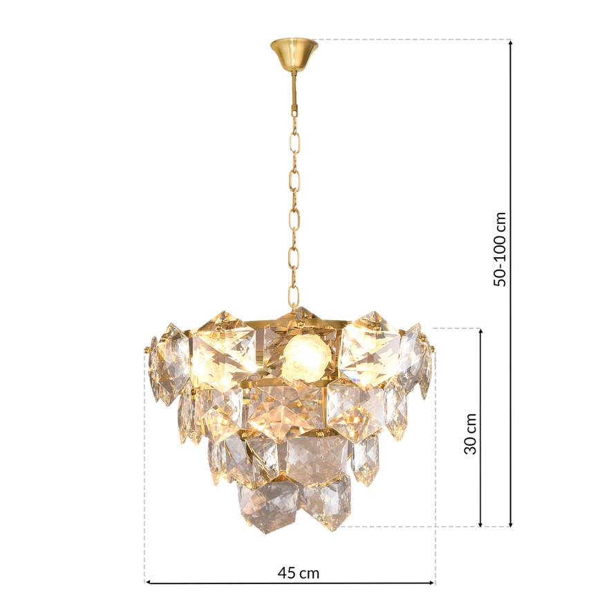 Krištáľový luster na reťazi DIANA 6xE14/40W/230V zlatá