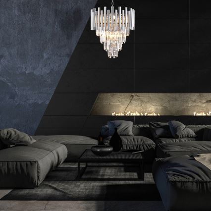 Krištáľový luster na reťazi MADISON 9xE14/40W/230V lesklý chróm