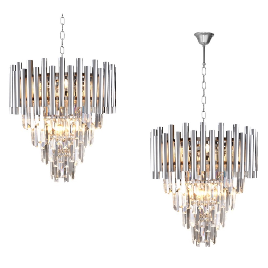 Krištáľový luster na reťazi MADISON 9xE14/40W/230V lesklý chróm