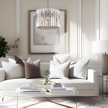 Krištáľový luster na reťazi RITZ 7xE14/40W/230V lesklý chróm