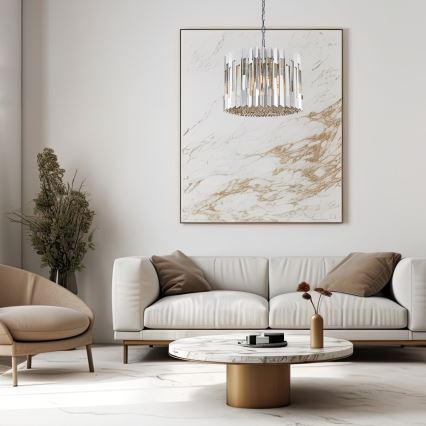 Krištáľový luster na reťazi RITZ 7xE14/40W/230V lesklý chróm