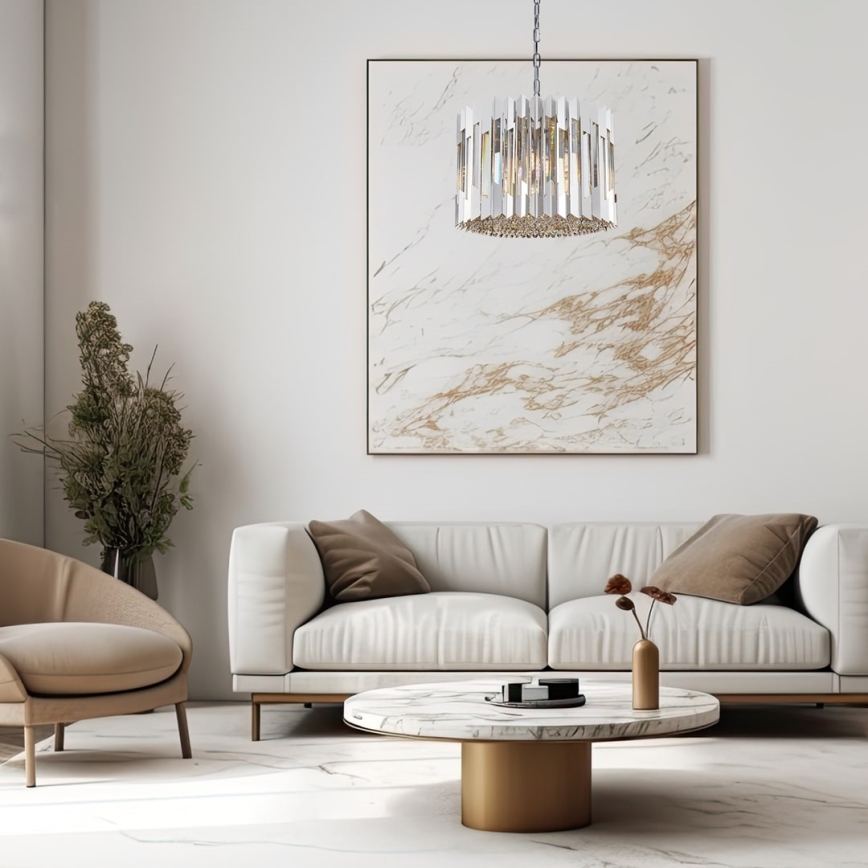 Krištáľový luster na reťazi RITZ 7xE14/40W/230V lesklý chróm
