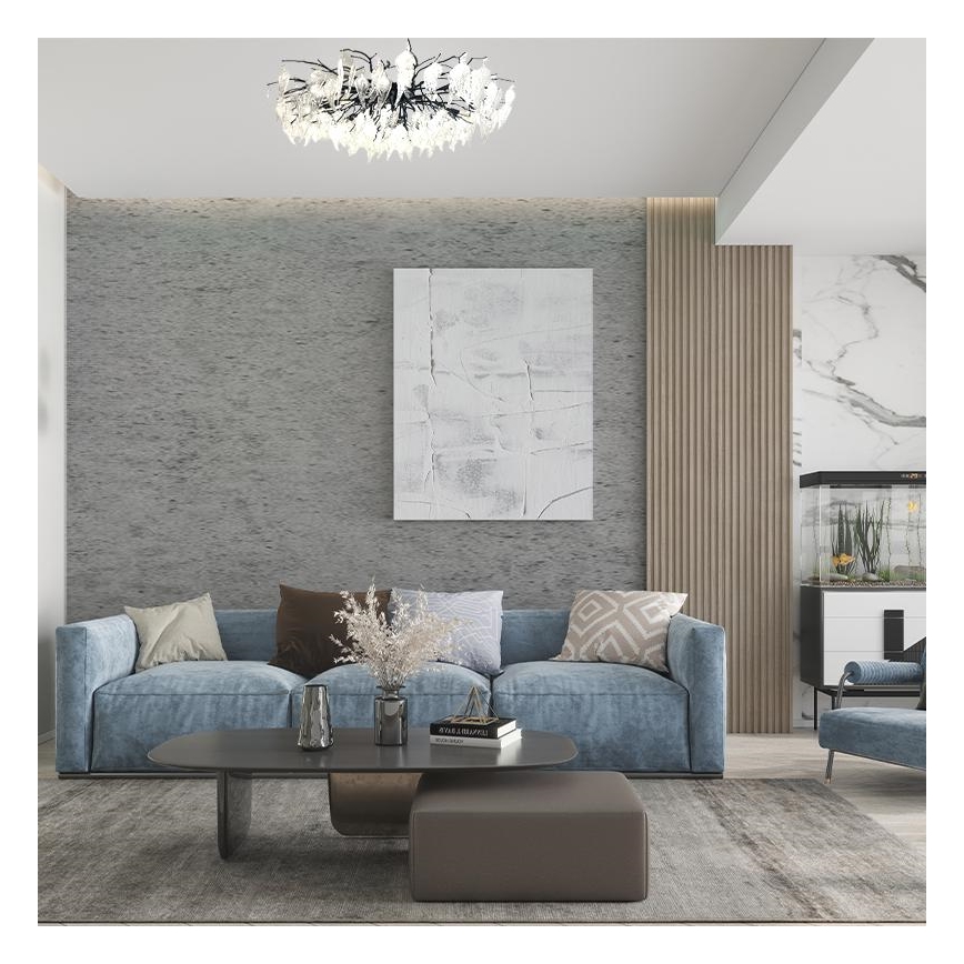 Krištáľový prisadený luster 12xG9/40W/230V čierna