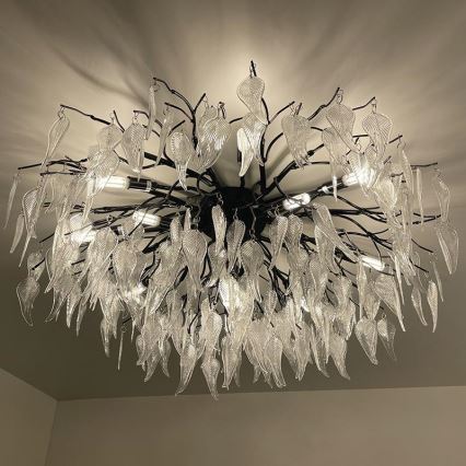 Krištáľový prisadený luster 12xG9/40W/230V čierna