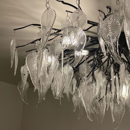 Krištáľový prisadený luster 12xG9/40W/230V čierna