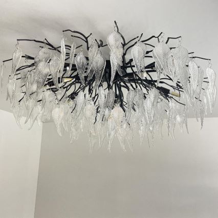 Krištáľový prisadený luster 12xG9/40W/230V čierna