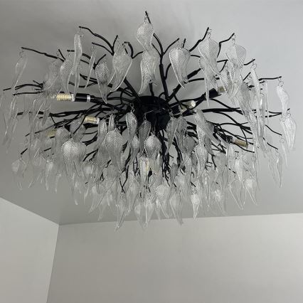 Krištáľový prisadený luster 12xG9/40W/230V čierna