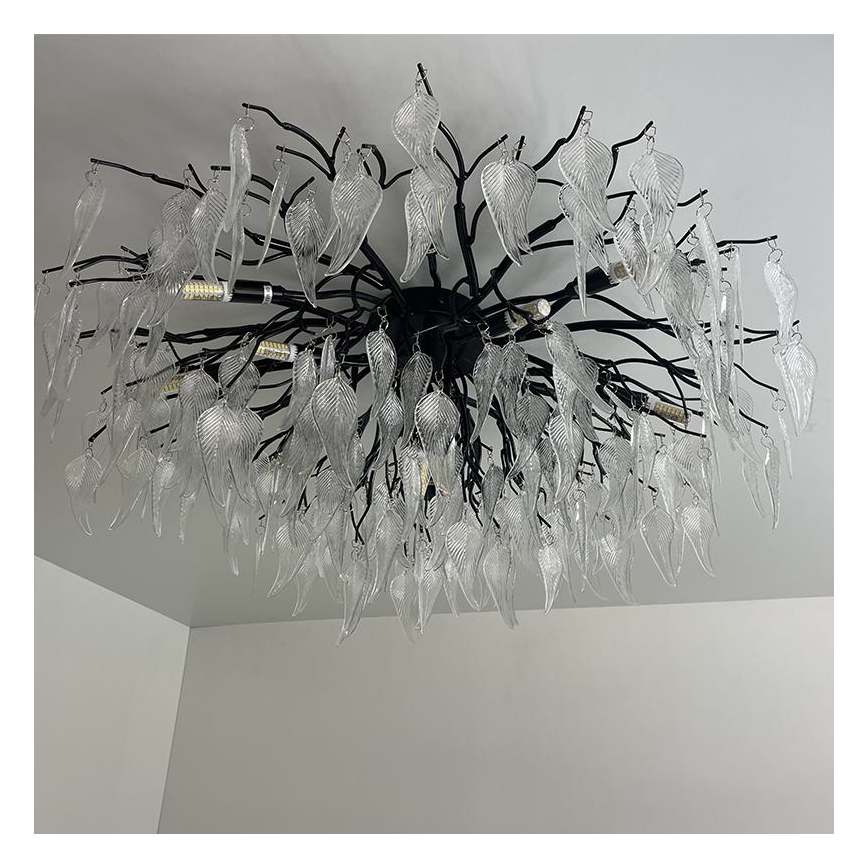Krištáľový prisadený luster 12xG9/40W/230V čierna