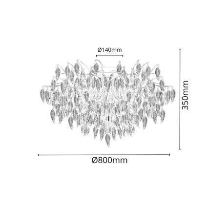 Krištáľový prisadený luster 12xG9/40W/230V čierna
