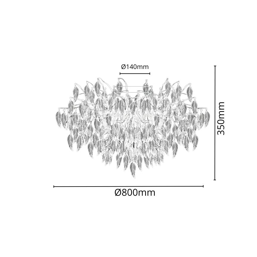 Krištáľový prisadený luster 12xG9/40W/230V čierna