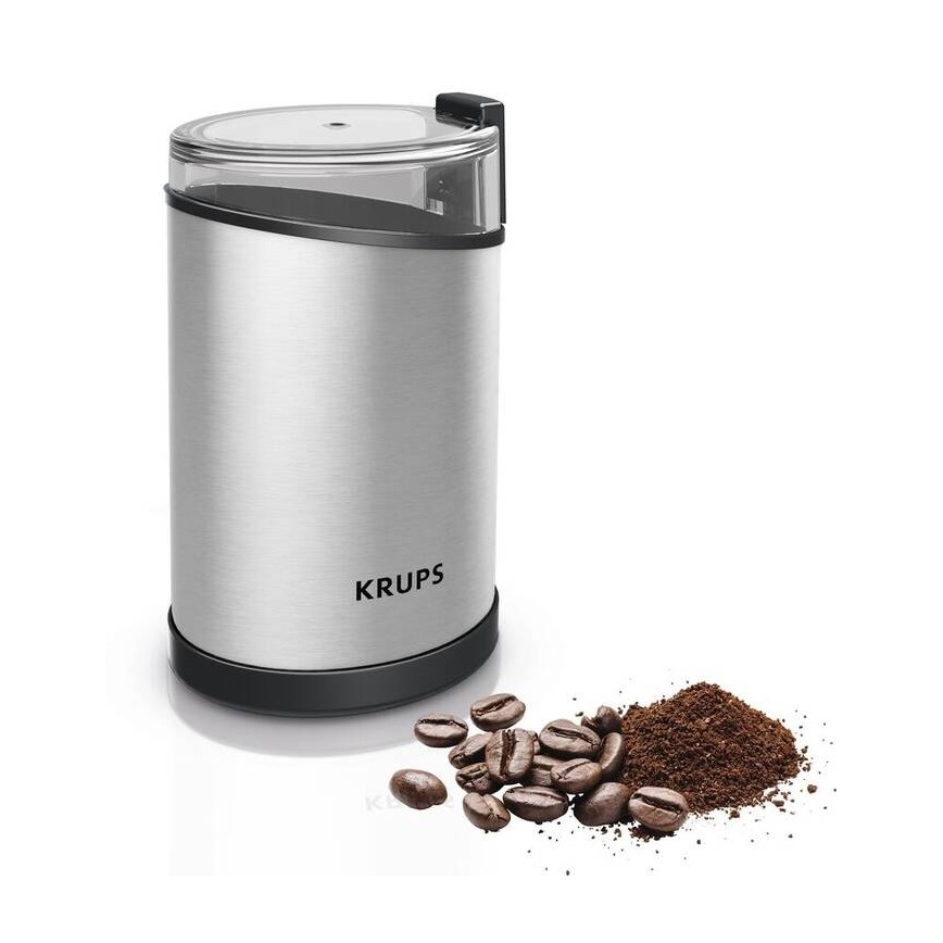 Krups - Elektrický mlynček na kávu 85g FAST-TOUCH 200W/230V matný chróm