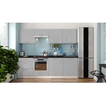 Kuchynská linka CELESTE 240 cm lesklá šedá