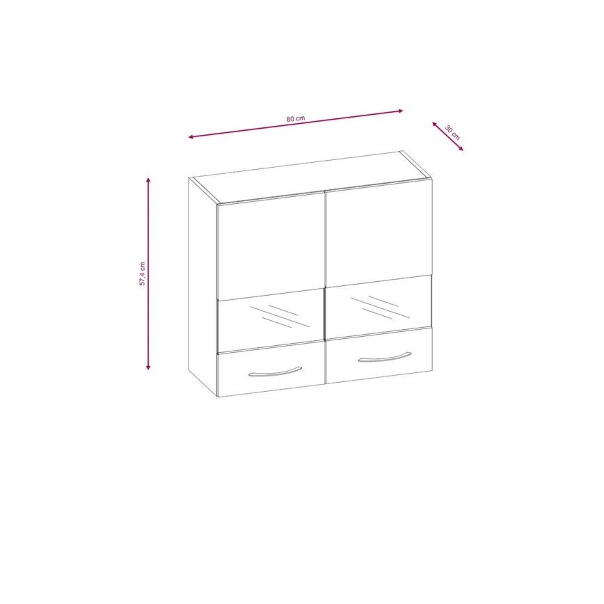 Kuchynská linka VALERIA 180 cm dub sonoma/hnedá