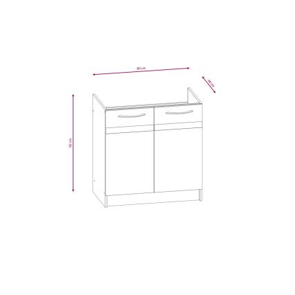 Kuchynská linka VALERIA 180 cm dub sonoma/hnedá