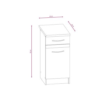 Kuchynská linka VALERIA 180 cm dub sonoma/hnedá