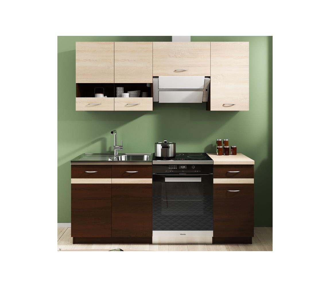 Kuchynská linka VALERIA 180 cm hnedá/dub sonoma 5907758722183