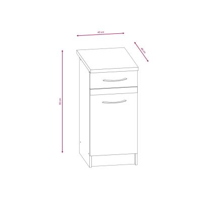 Kuchynská linka VALERIA 180 cm hnedá/dub sonoma