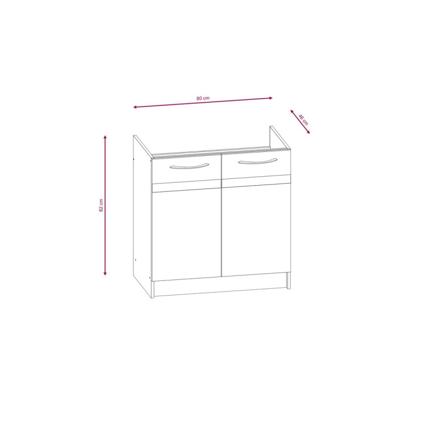 Kuchynská linka VALERIA 240 cm dub sonoma/hnedá
