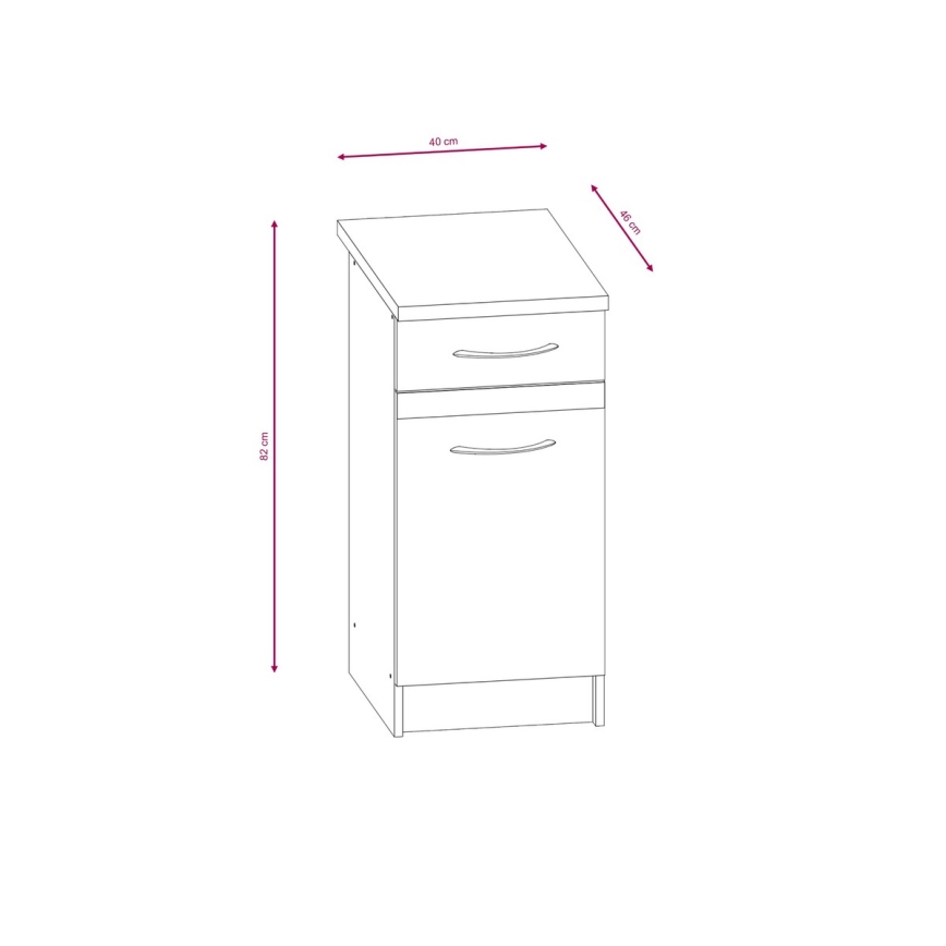 Kuchynská linka VALERIA 240 cm dub sonoma/hnedá