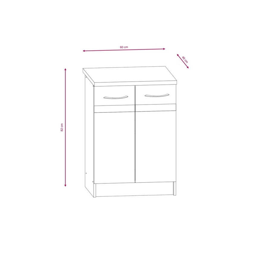 Kuchynská linka VALERIA 240 cm hnedá/dub sonoma