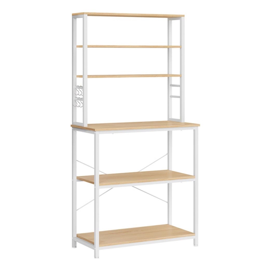 Kuchynský policový regál MARGE hnedá/biela