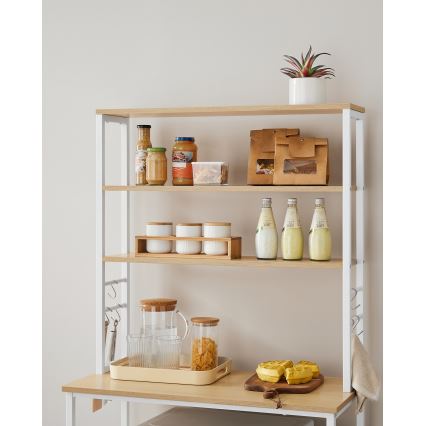 Kuchynský policový regál MARGE hnedá/biela