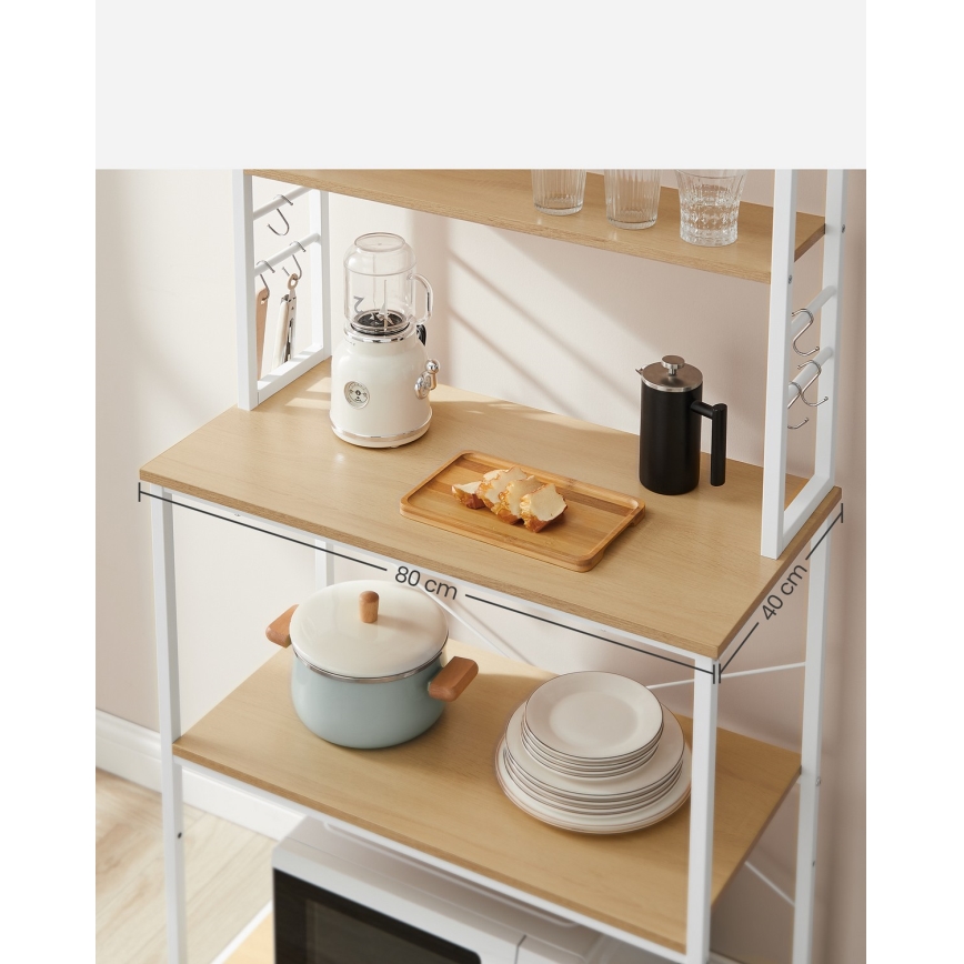 Kuchynský policový regál MARGE hnedá/biela