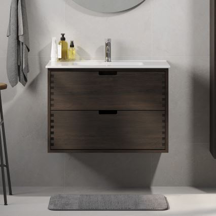 Kúpeľňová skrinka pod umývadlo GRIBSKOV 80 cm hnedá/dub