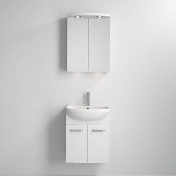 Kúpeľňová skrinka s umývadlom ASTRID + LED zrkadlová skrinka 4xLED/4,3W/230V IP44 biela
