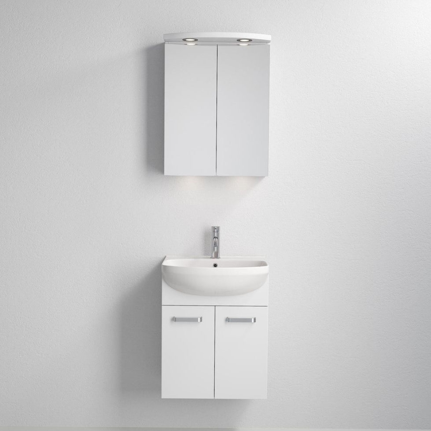 Kúpeľňová skrinka s umývadlom ASTRID + LED zrkadlová skrinka 4xLED/4,3W/230V IP44 biela